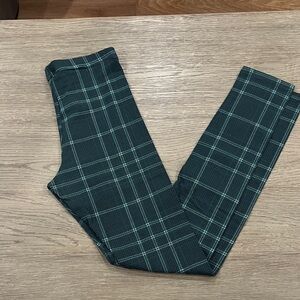 Old Navy Green Plaid Kids Leggings